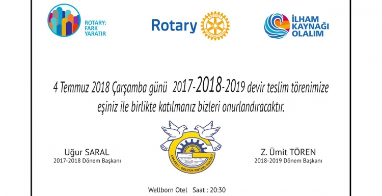 Gölcük Rotary’de devir teslim